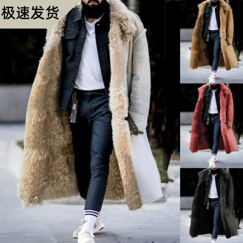2023 Европа и США трансграничная внешняя торговля осень и зима новый плюшевый костюм мужское пальто