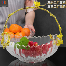 轻奢欧式果盘办公室用家用客厅茶几结婚乔迁新居玻璃供果创意果篮