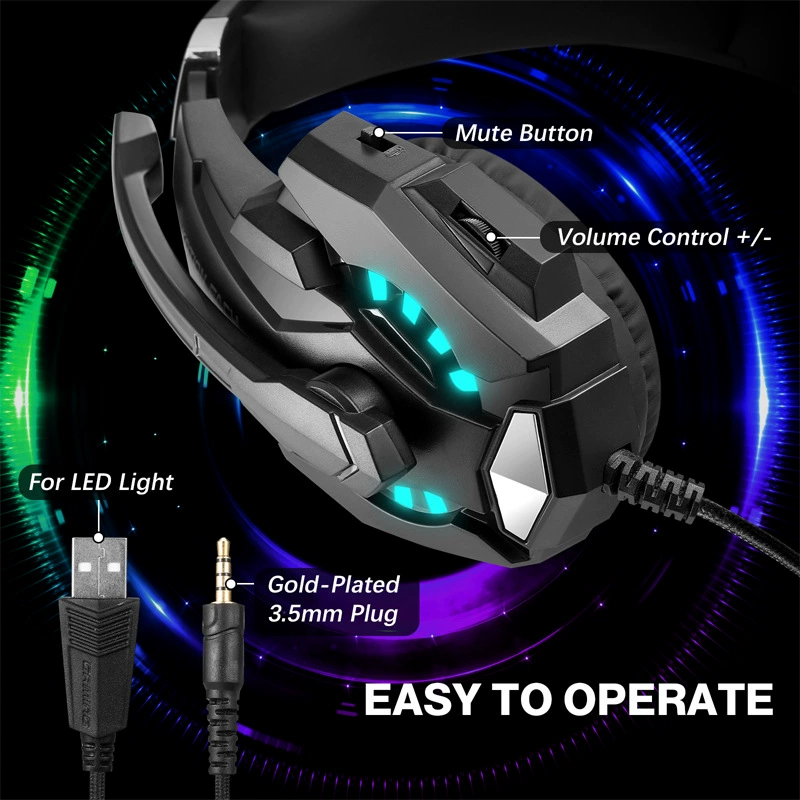 Наушники KOTION EACH G9000Pro компьютерный гарнитура кабель с микрофоном игровая киберспортивная гарнитура