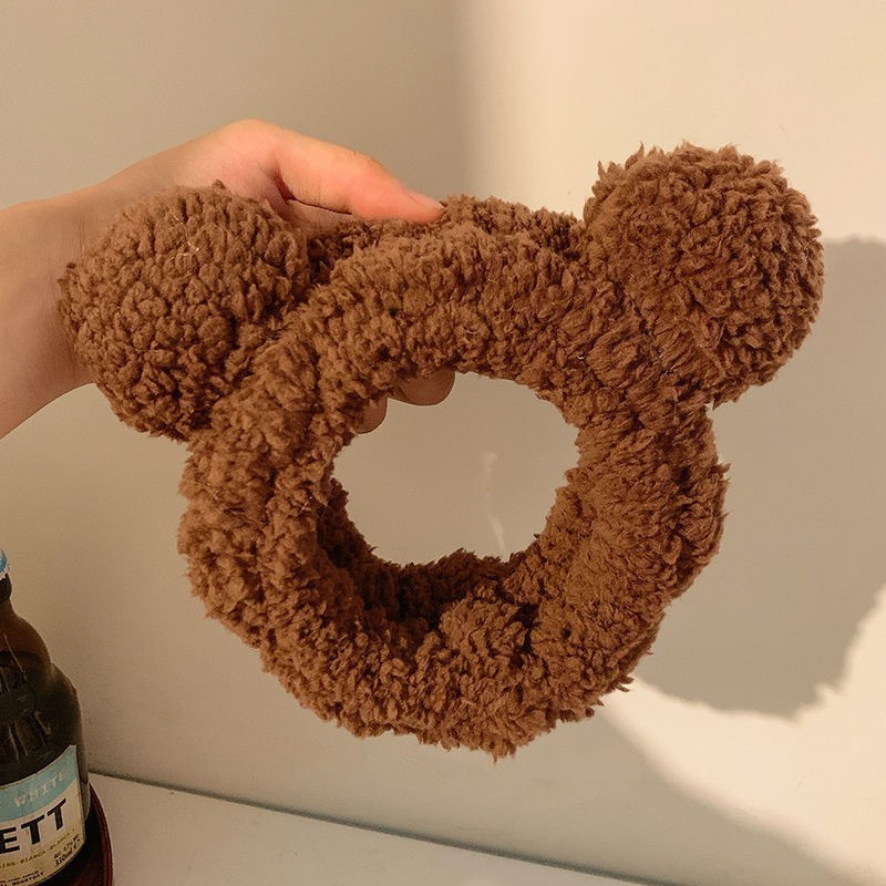 新しいかわいいクマのヘアバンド洗顔漫画ヘアバンドクリエイティブ弓動物ヘアリングフランネルヘアバンド卸売|undefined