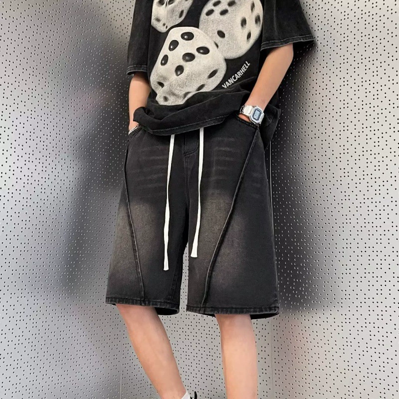 Фабрика прямых продаж персонализированная серия сшитых джинсовых шорт пять центов ленивый модный тренд повседневные брюки оптом