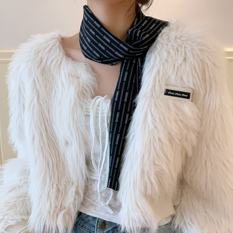 Wavepoint bufandas de seda larga alta sensación francesa retro primavera y otoño decoración de moda bufandas de cuello correa de cabello turbante