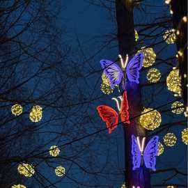 LED动态蝴蝶灯户外防水动感蝴蝶装饰灯公园景区亮化昆虫造型灯
