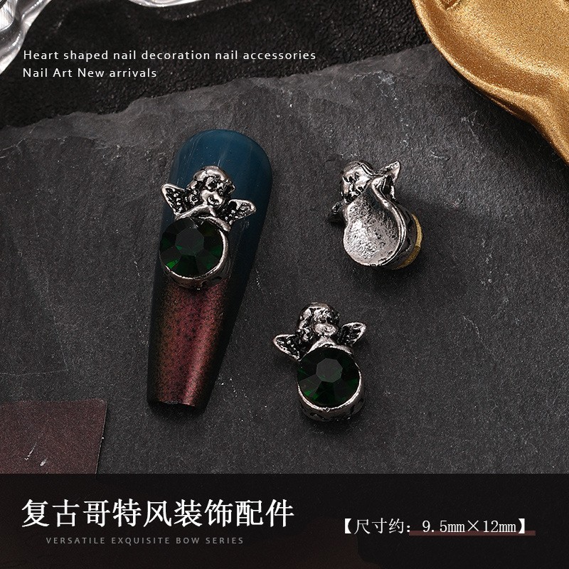 跨境新款蜘蛛美甲饰品镶钻太阳十字架爆闪四芒星星星指甲钻人鱼珠|undefined