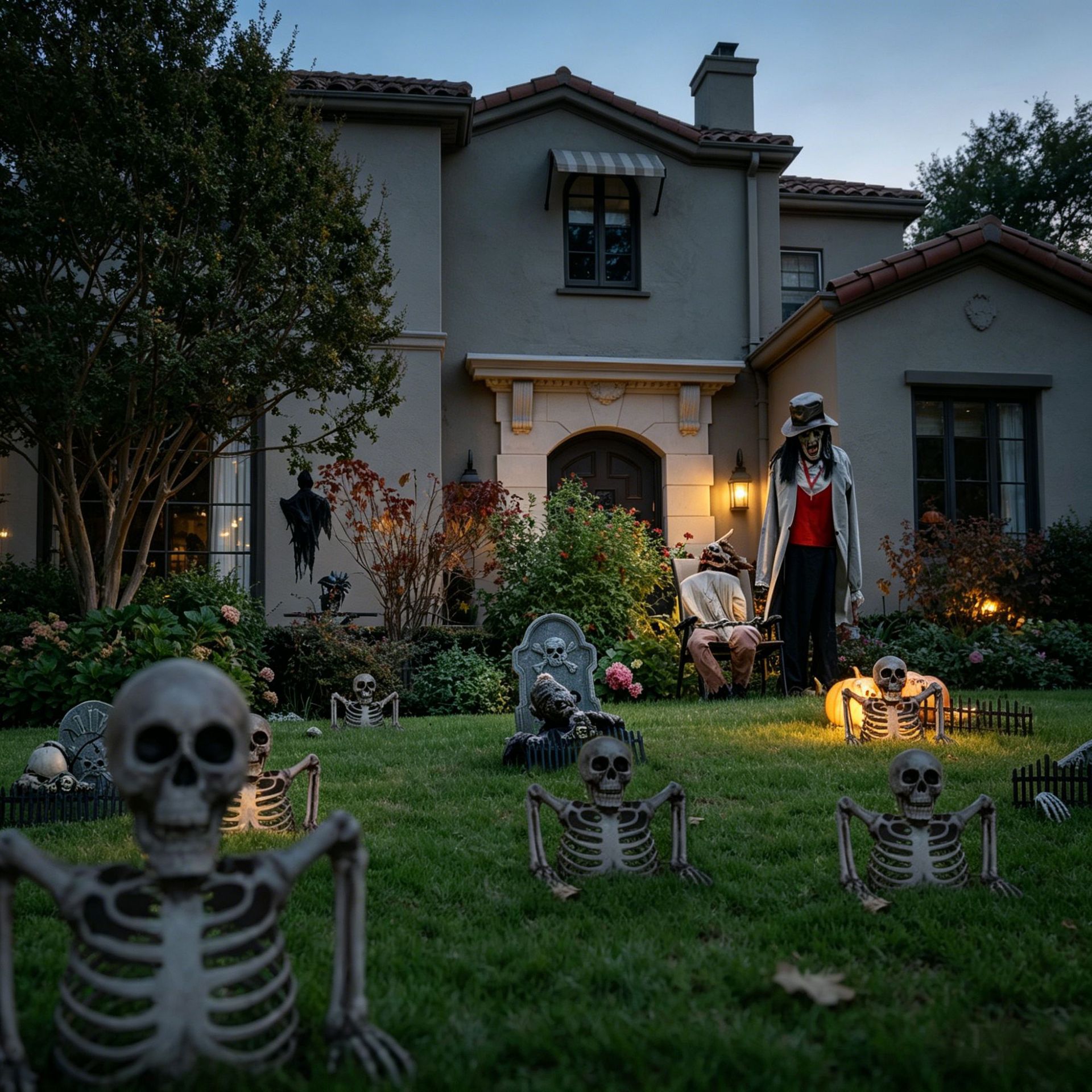 Halloween esqueleto esqueleto jardín decoración de césped simulación esqueleto horrores adornos decorados