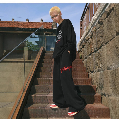 Sweatpants women's 2024 spring new straight-cut thin white loose pants casual pants LU476