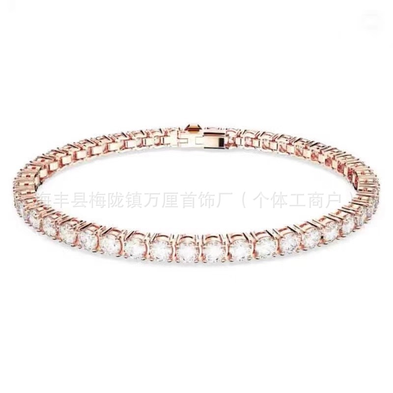 接口白钻手链【玫瑰金色】