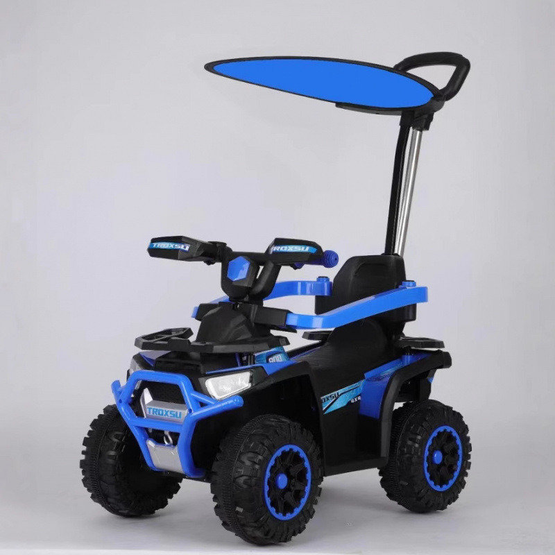 Cuatro ruedas de patineta transfronteriza para niños con música, carro de playa eléctrica, carro de cuatro ruedas de ciclista de carretera