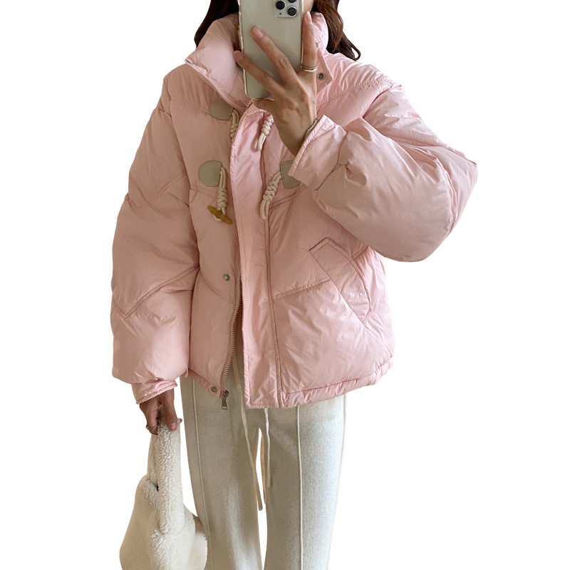 Hornos de buey, chaqueta de algodón de pluma para mujeres corto invierno de 2024 chaqueta de algodón suelta coreana, chaqueta de algodón pequeña, chaqueta gruesa image 5