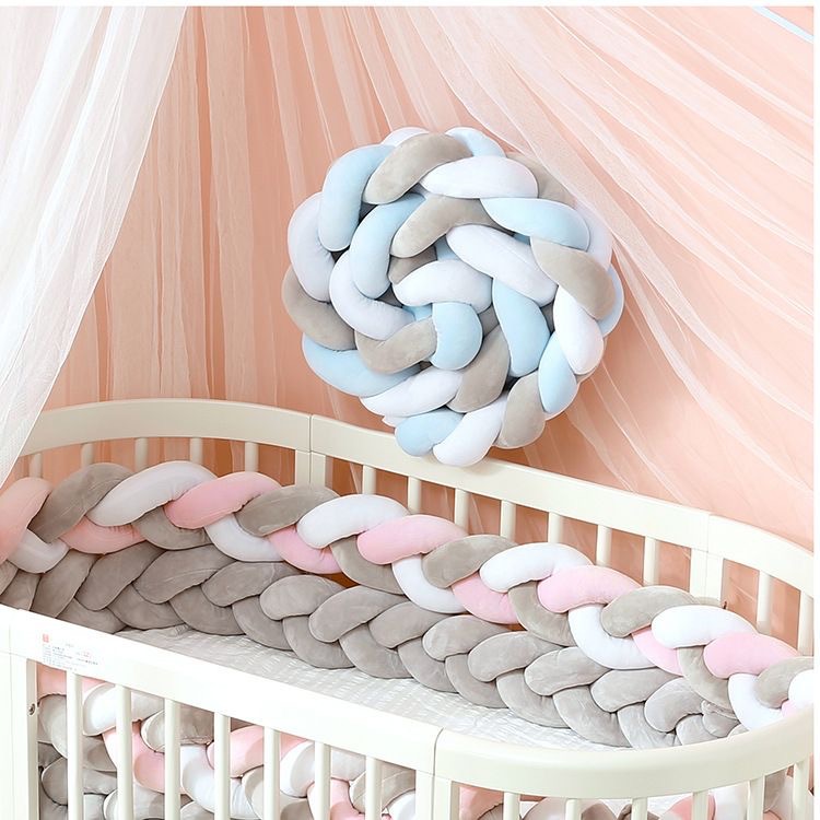 Three-strand, four-strand, six-strand braided bed rail, soft anti-collision strip, handmade baby DIY bed rail, ins style