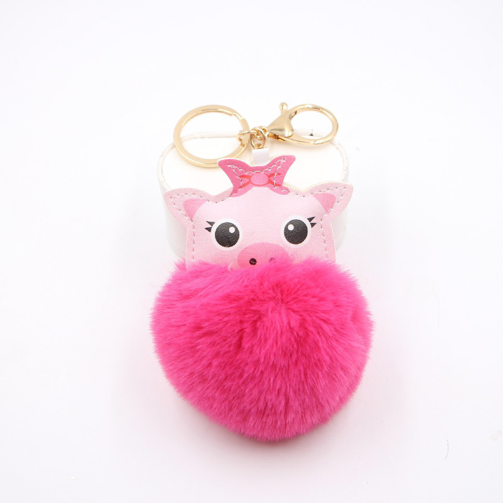 Cute Pig Hair Ball Keychain Europe And America  Pig Plush Bag Accessories Pendant Gift display picture 11