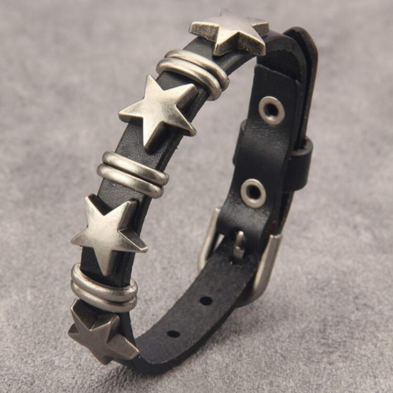 Cross-Border Hot Selling Punk Retro Star Bracelet Men's Trendy Street Shooting Y2K Bracelet Couple Niche Hand Jewelry Cross-Border Hot Selling Punk Retro Star Bracelet Men's Trendy Street Shooting Y2K Bracelet Couple Niche Hand Jewelry
