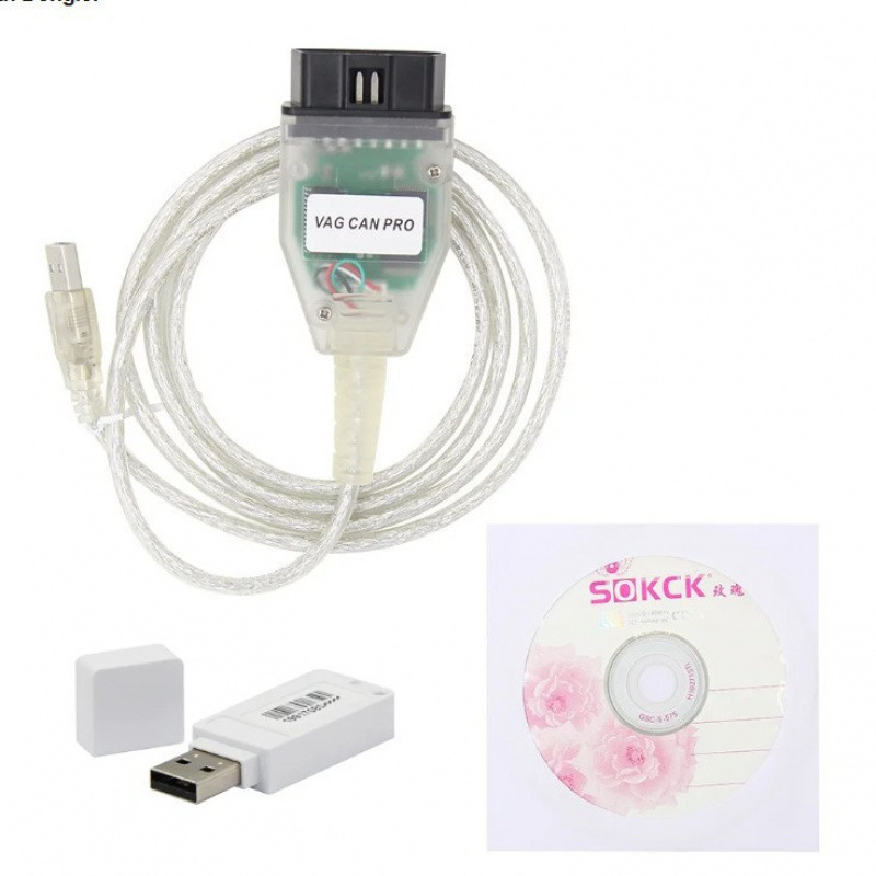 VCP VAG CAN PRO BUS+UDS+K-Line V5.5.1汽车诊断线 带加密狗