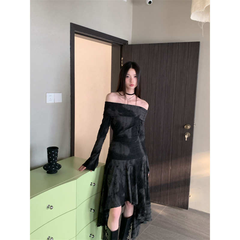 GraceChic In Stock Off-Shoulder Niche Wasteland Style Hot Girl Outfit Dress_voghion.com
