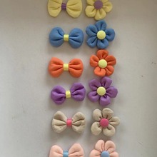 2023春季新款五瓣花蝴蝶结布艺小花朵玩具发饰发箍服饰鞋子辅料