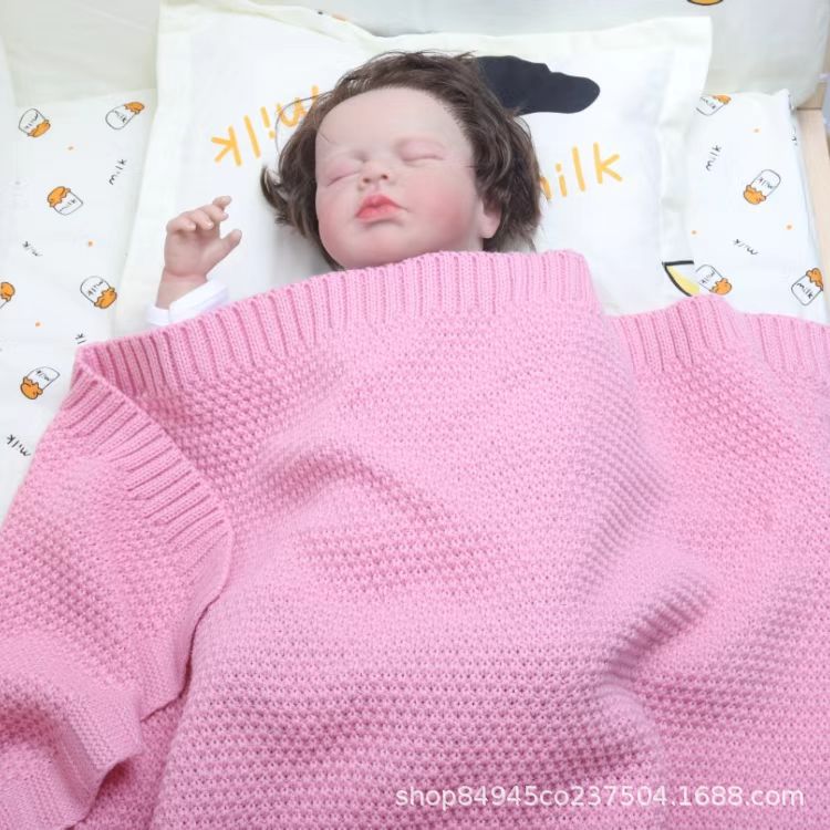 Wholesale Customized Baby Knitted Blanket Cover, Universal Blanket for All Seasons, Newborn Swaddling Blanket, Drop Shipping