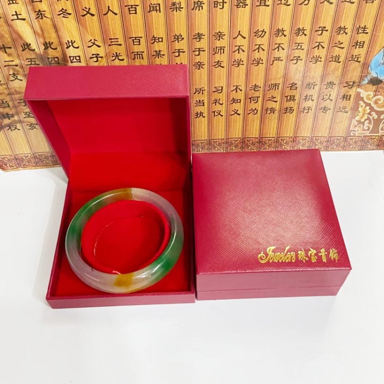 Red jewelry, storage system, storage box, golden bracelet, accessory, earrings, Birthday gift