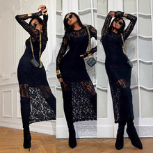 2024亚马逊欧美跨境新款女装速卖通热卖春秋裙子连衣裙蕾丝打底裙