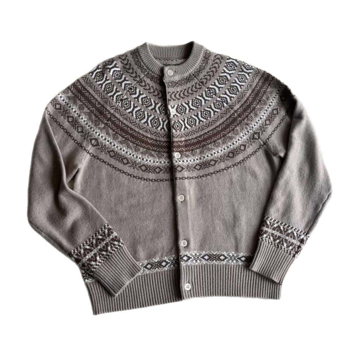 Explosiones transfronterizas de tamaño europeo de tamaño grande Fair Island Jacquard jersey jersey suéter chaqueta de Navidad hombre fábrica de moda al por mayor