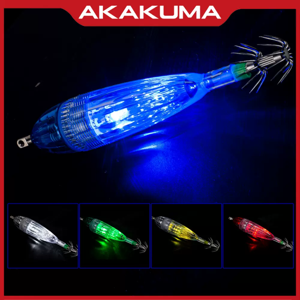 新款钓鱼灯8/12cm鱿鱼饵灯水下聚鱼灯带钩鱿鱼灯发光诱鱼灯批发