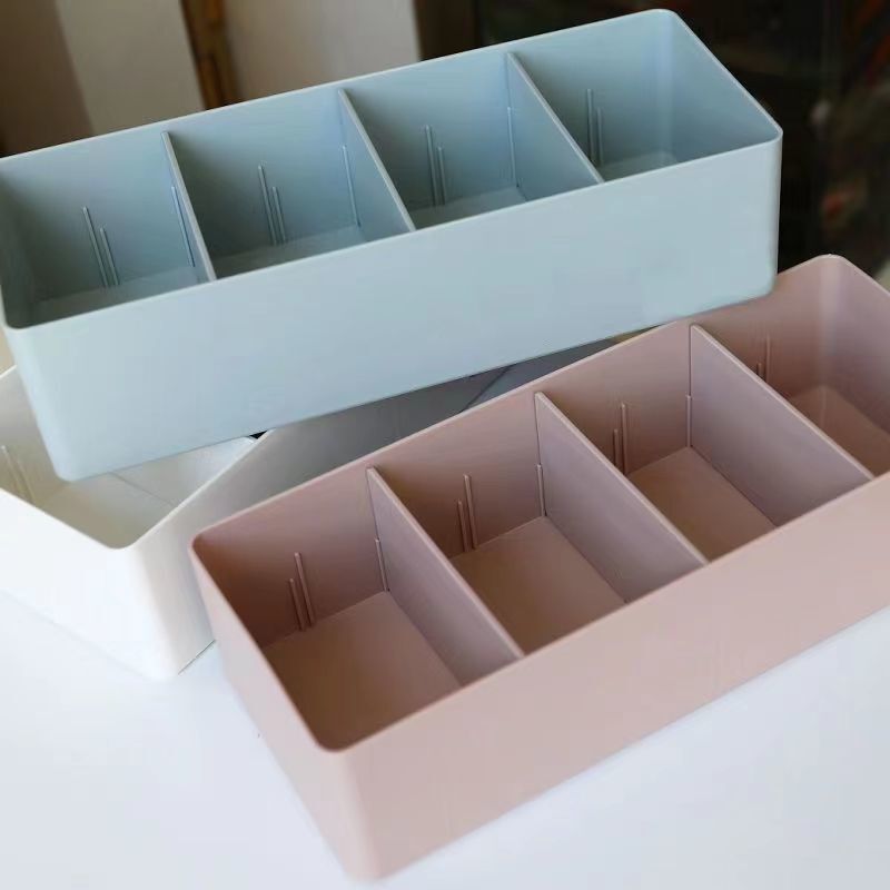 Drawer Storage Divider for Cosmetics, Multi-Compartment Plastic Organizer Box, Desktop Compartment Storage Box, Rectangular Small Box