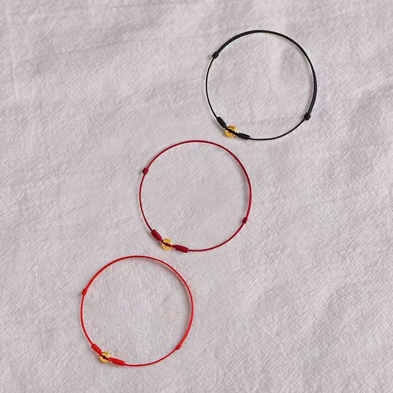 Golden Safety Buckle Hand-Woven Bracelet and Anklet, Adjustable Size, Same Style for Men and Women, New Year's Day, Festive Ready Stock Golden Safety Buckle Hand-Woven Bracelet and Anklet, Adjustable Size, Same Style for Men and Women, New Year's Day, Festive Ready Stock