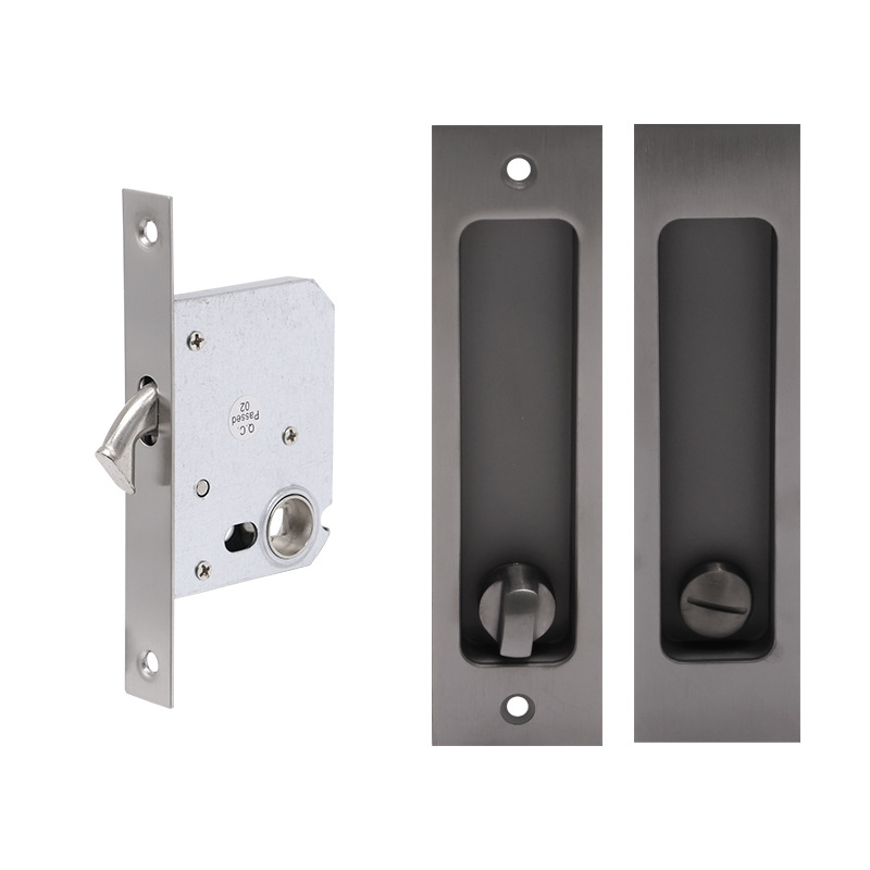 Cerradura de puerta deslizante de acero inoxidable simple cerradura de puerta invisible cerradura de puerta de baño de hotel cerradura de puerta deslizante incrustada de balcón de cocina