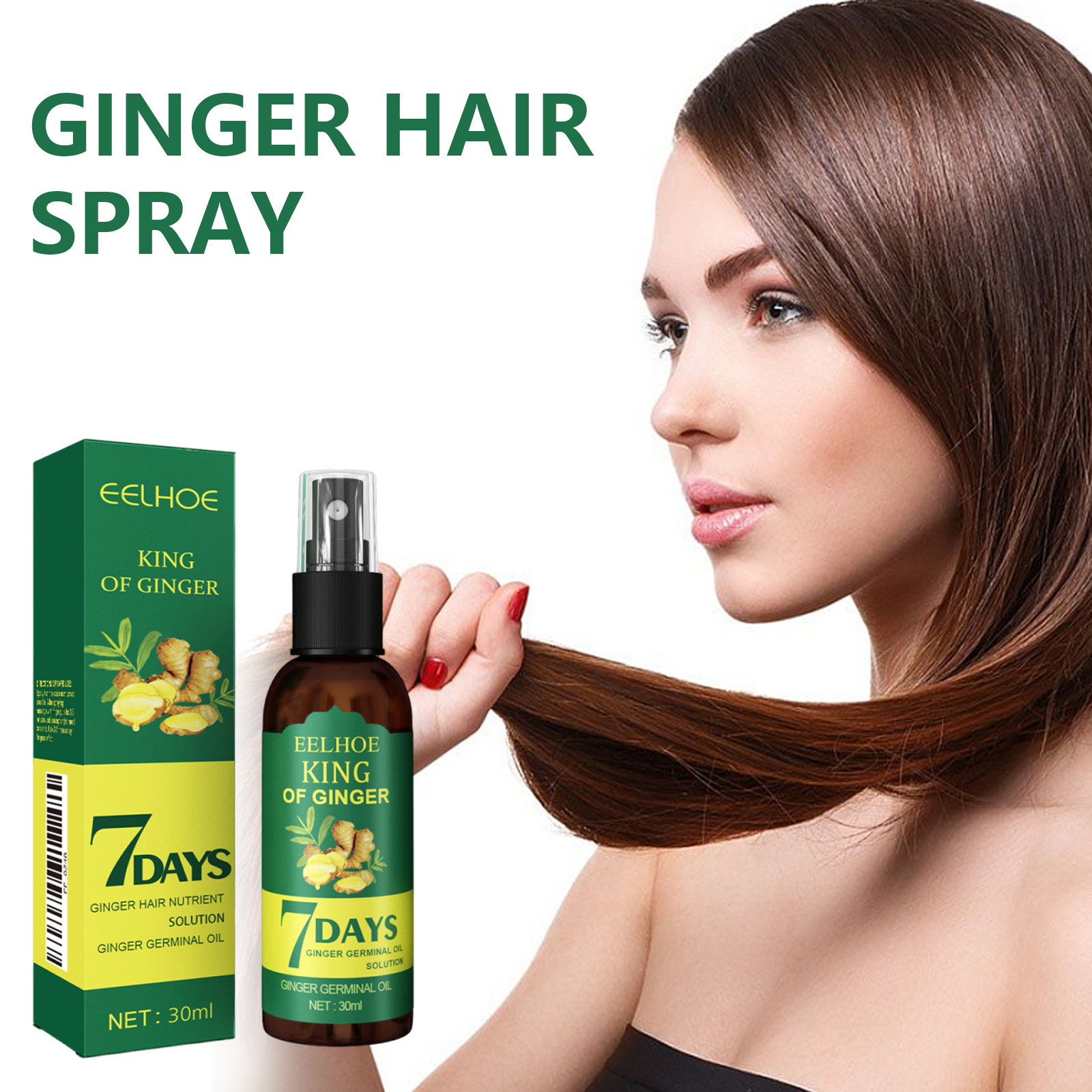 Eu Cpsr Eelhoe Ginger Hair Spray Hair Care Massage Scalp Smoothing Hair Care