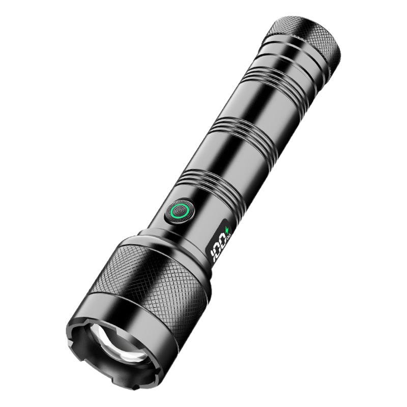 Linterna láser blanco de una sola pieza batería desmontable linterna al aire libre lado digital pantalla eléctrica linterna remota