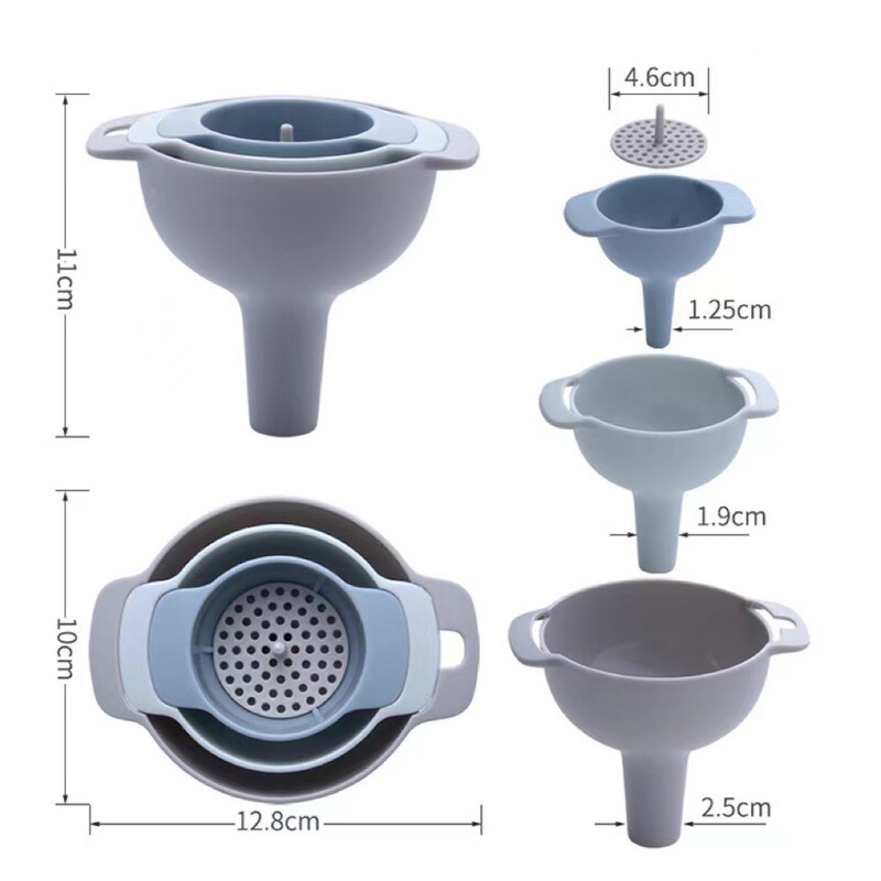 プラスチック漏斗4点セット四合一多機能酒漏斗セットキッチン油漏れ液体キッチンガジェット|undefined