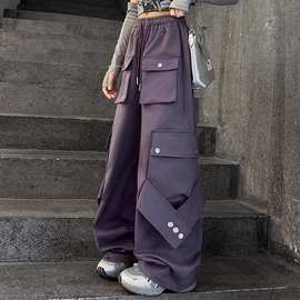 女童炸街工装裤爵士街舞演出服少儿童时髦洋气春秋长袖演出服套装