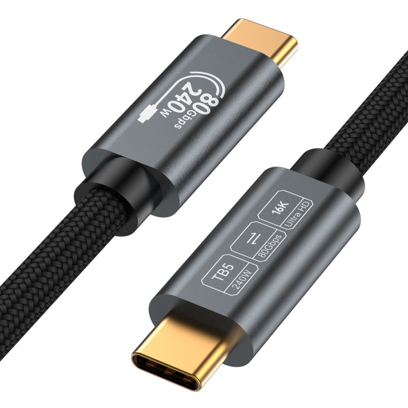 Cross-Border Thunderbolt 5 Full-Featured Hd Video 16K Data Transmission 120g Charging 240W Computer Mobile Phone Adapter Cable