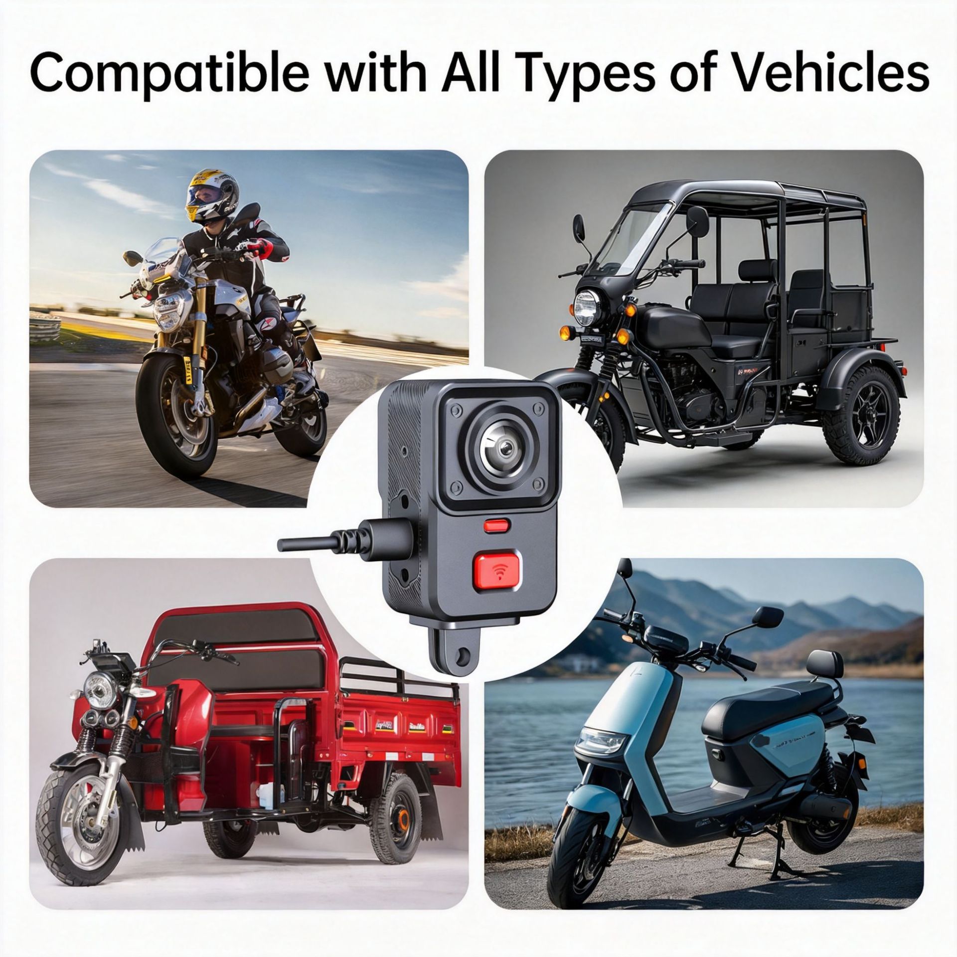 New Q8 Motorcycle Dashcam with Dual Recording, Electric Vehicle Riding GPS Tracking, IP66 Waterproof and Anti-Theft