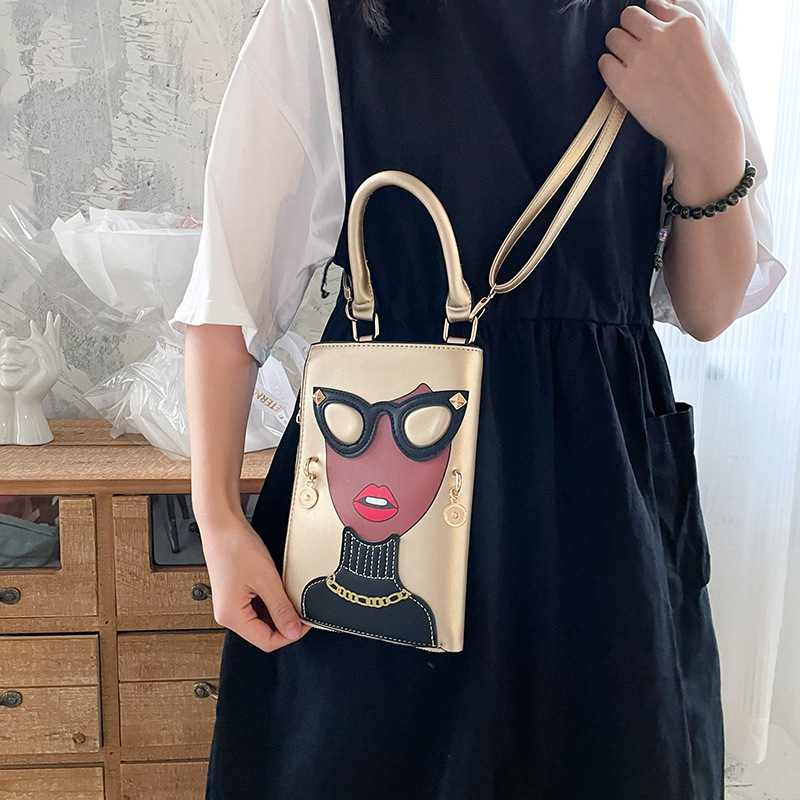 345g Weight Cotton Lining Material Sewing Thread Fashion Element Zipper Closure Type Single Shoulder Strap Strap Type Crossbody Bag Bags Type Casual, Shopping Occasion Pu Leather Material Human Pattern All Seasons Season Women's Gender Streetwear Style Square Shape Medium Size Women's Medium Pu Leather Human Streetwear Sewing Thread Square Zipper Crossbody Bag 124