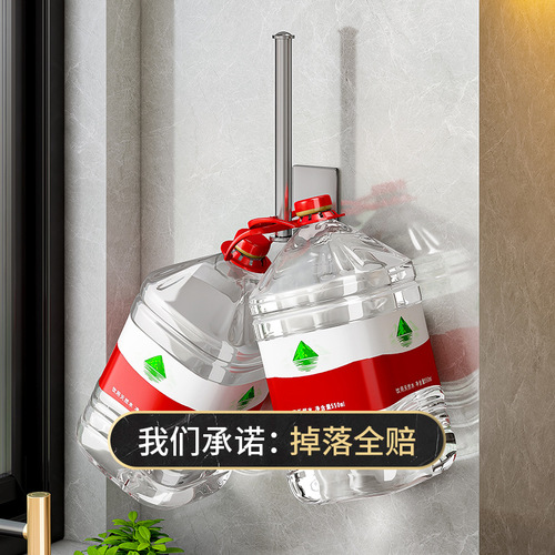 Kitchen tissue holder, aluminum, gunmetal gray, rag roll paper hanger, wall-mounted, no drilling, cling film storage organizer rack