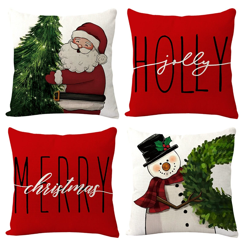 Трансграничная рождественская наволочка красная подушка для пожилых лося подушка для спиц для ветра без ядра Рождественская елка набор из четырех частей