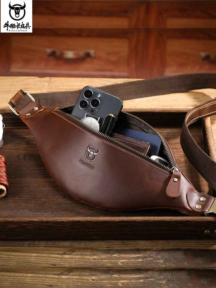 皮革潮流 belt bag кожаный трендовый поясная сумка, Amazon, европейский стиль, натуральная кожа