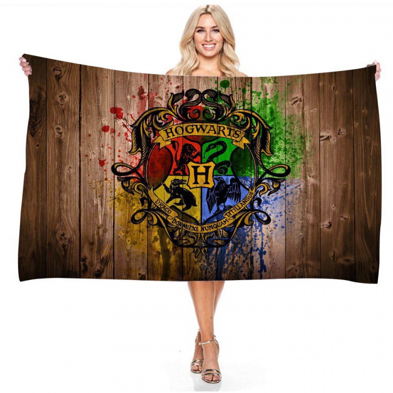 Foreign trade Harry Potter magic Academy series digital printing rectangular beach towel bath towel non-stick sand towel