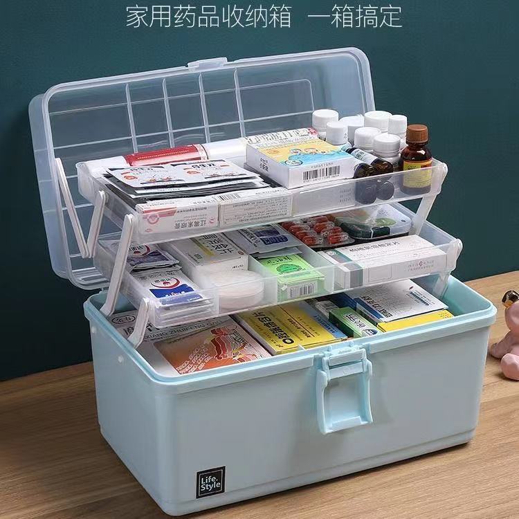 Caja de medicina familiar caja de almacenamiento multicapa caja de almacenamiento de medicina de gran capacidad caja de medicina de primeros auxilios caja médica caja de primeros auxilios para el hogar