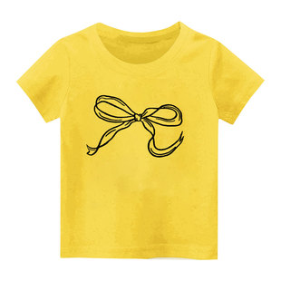 1.15Cmj Printed Kidsren's Short-Sleeved T-Shirt Pure Cotton Summer Bottoming Shirt