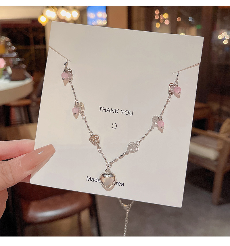 INS Style Heart Shape Titanium Steel Plating Pendant Necklace 1 Piece