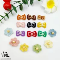 DIY ткань цветные бусины вязаные пять лепестков цветок лук аксессуары ручной работы осенняя и зимняя одежда обувь и носки оптовые аксессуары
