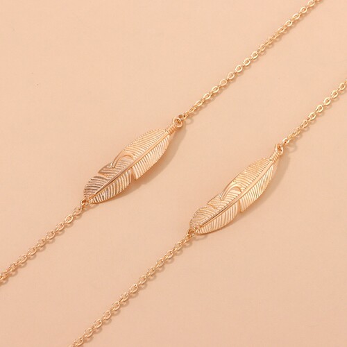 Trendy Accessories from Europe and America - Simple Metal Feather Alloy Eyeglass Chain, Versatile Multi-purpose Chain with Anti-slip and Anti-lost Features