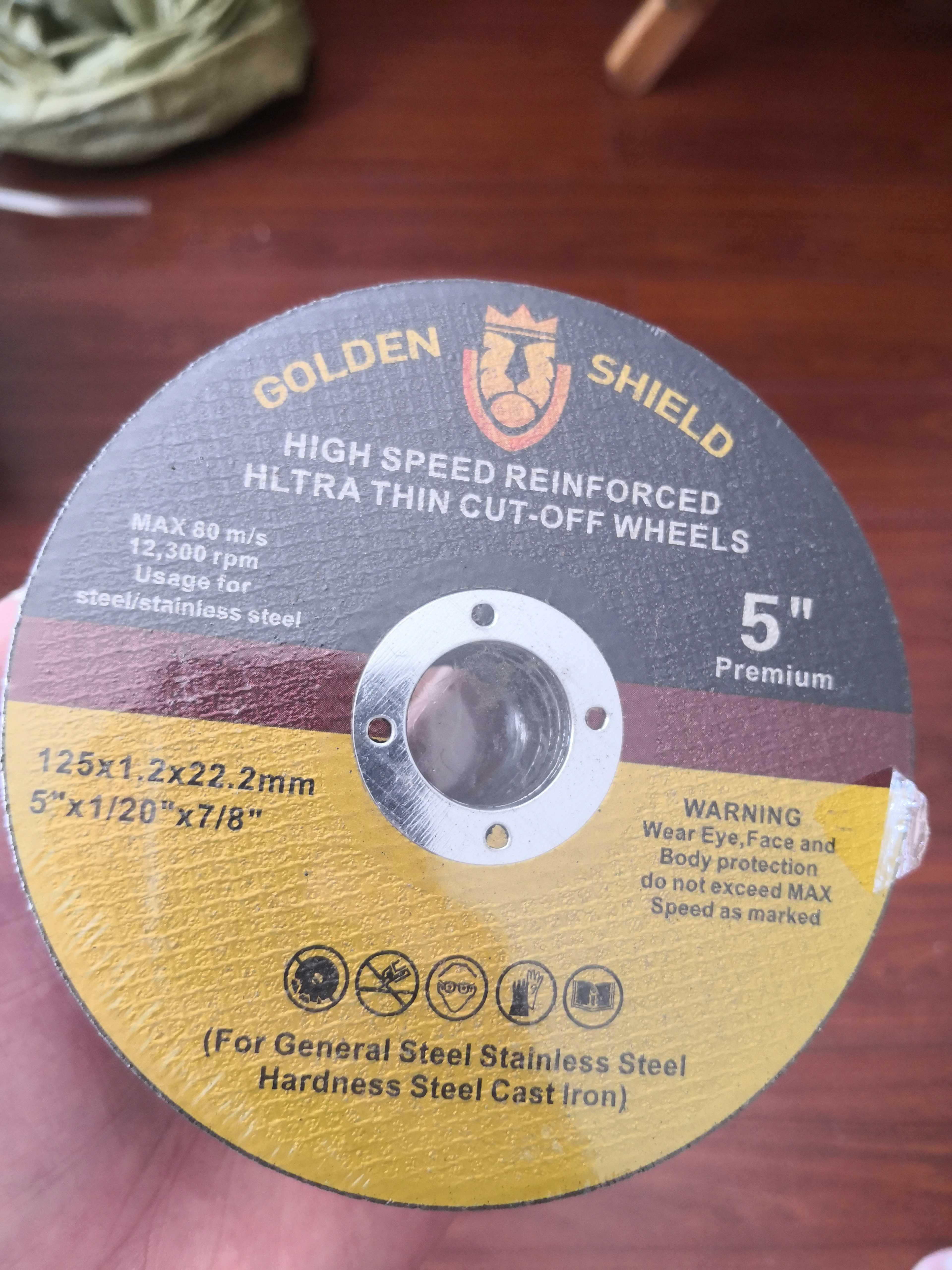 Cuchillas de corte de molino de ángulo de escudo de oro a prueba de explosiones, 100 hojas de pulido, cortes pequeños de molino de mano, cuchillas de molienda de cuatro pulgadas, hojas de sierra importadas