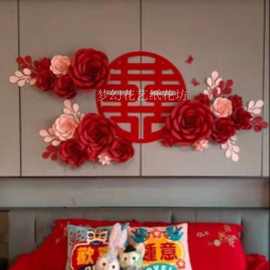 纸花婚庆珠宝店橱窗装饰大型婚礼房间背景墙立体纸花商场布置成品
