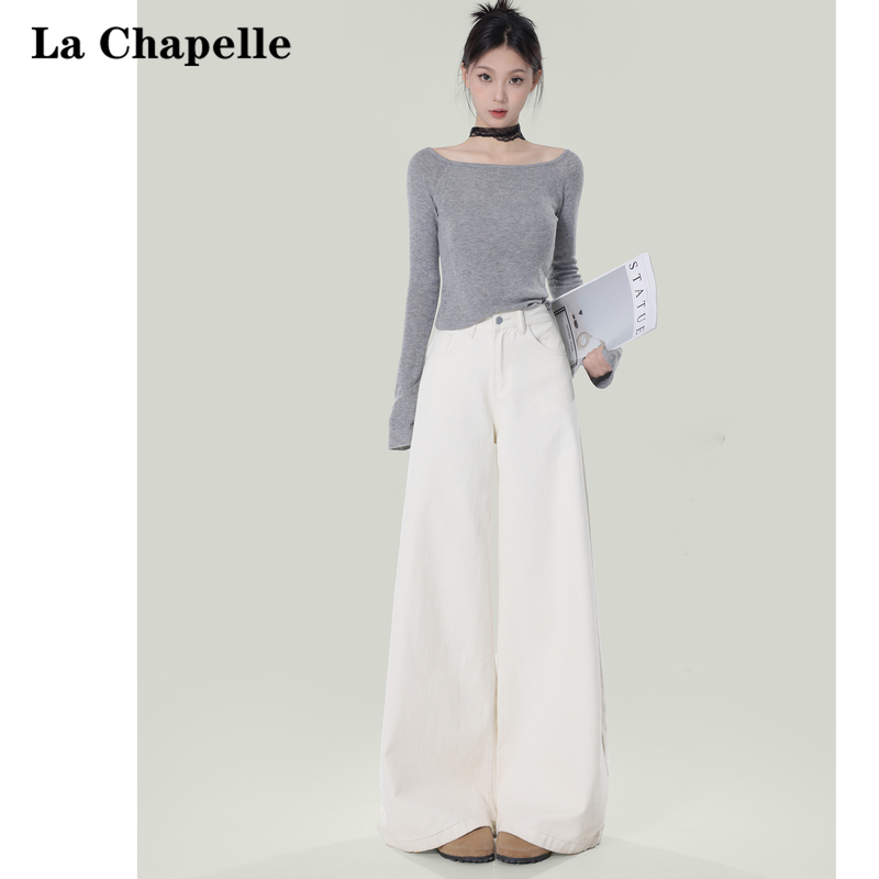 White Wide-Leg Jeans for Women 2026 New Spring/Summer High-Waisted Straight Pants for Petite Figures, Thin Summer Style