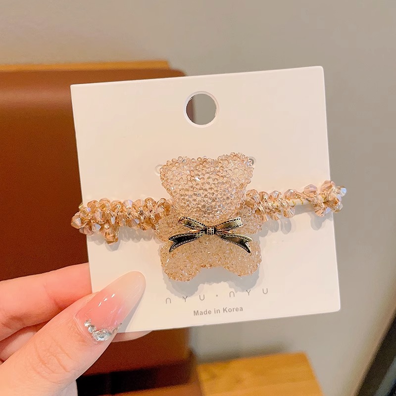 Niñas pelo banda tocado 2023 nueva diadema de los niños rhinestone conejo pelo cuerda alta elástica banda Goma