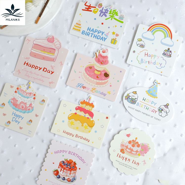 Tarjeta de felicitación de cumpleaños floral festivales creativas tarjetas pequeñas tarjetas de mensajes de tarjetas de horneado decoración colgante diy