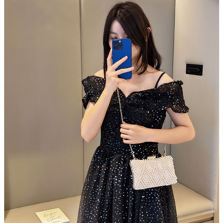 2025 bolsas de cena transfronterizas europeas y americanas bolsas de mano de diamantes de perlas bolsas de cena de aleación de moda