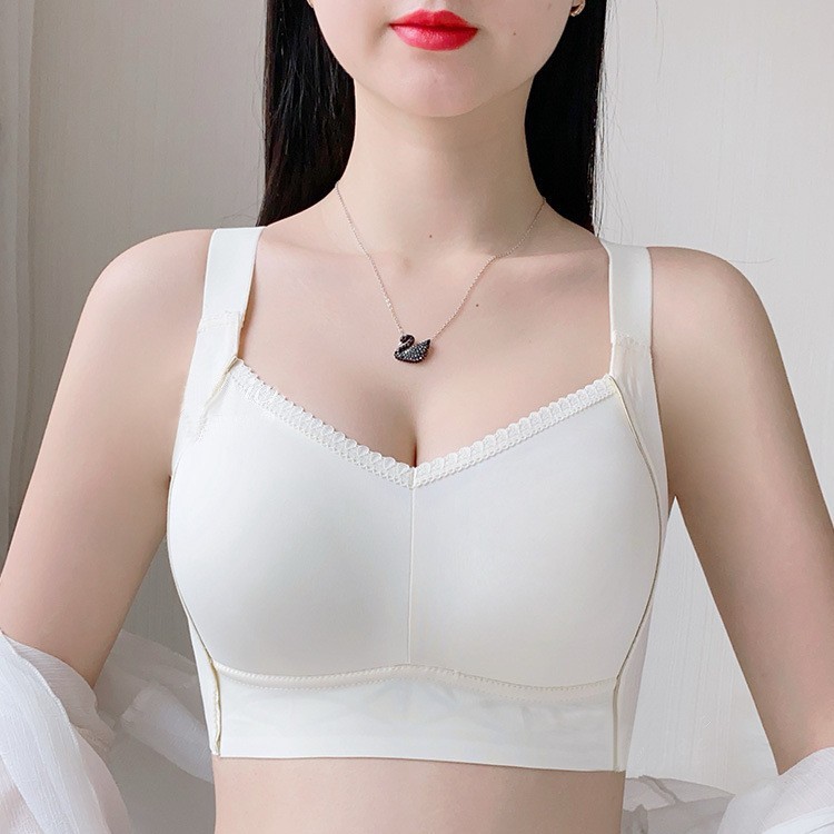 大胸显小薄款内衣女夏季无痕无钢圈大码文胸防下垂收副乳聚拢胸罩|undefined